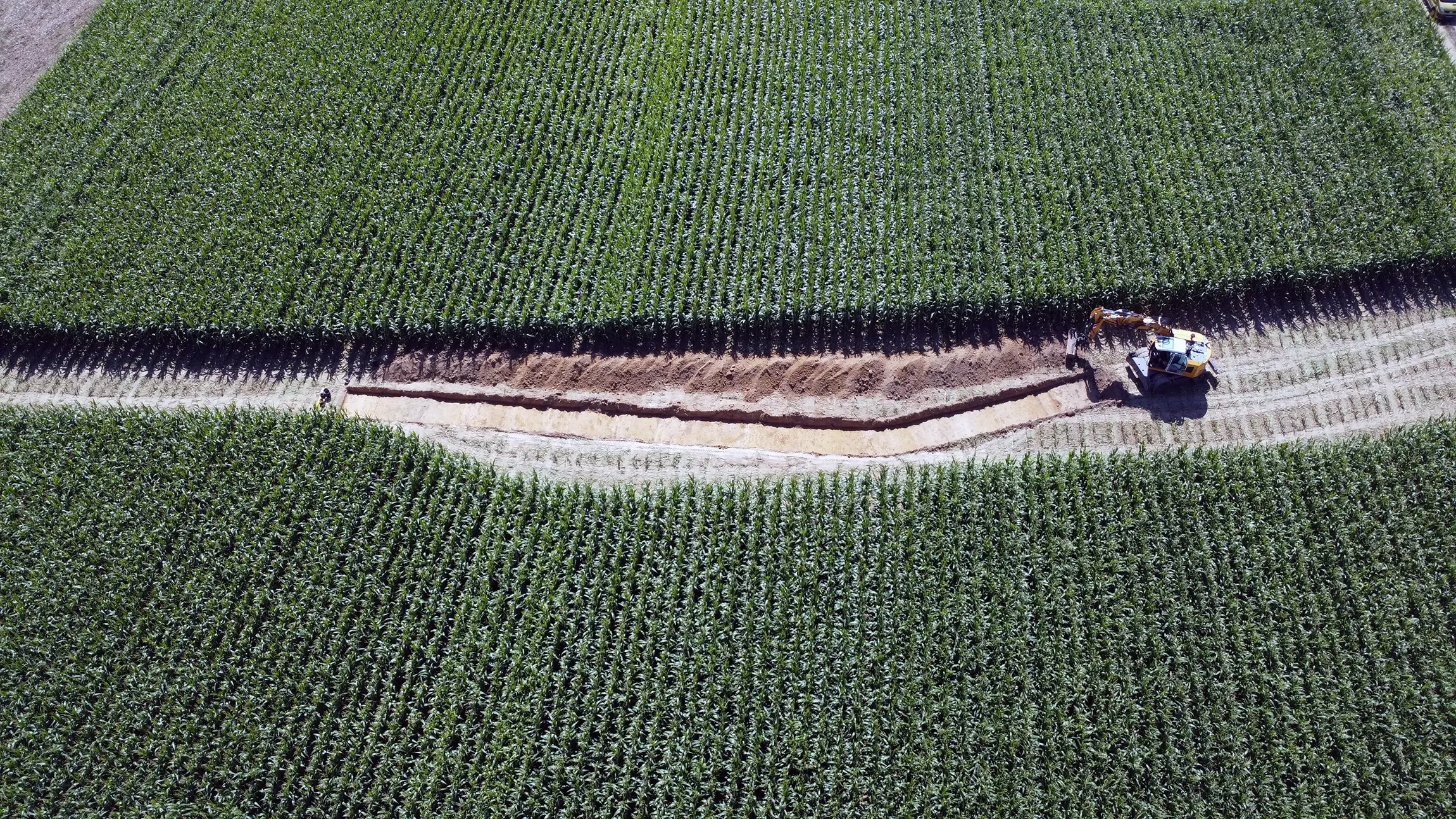 Espace urbain ext&eacute;rieur avec all&eacute;e pi&eacute;tonne pav&eacute;e, banc public en bois massif &agrave; structure m&eacute;tallique noire, rang&eacute;e de barri&egrave;res tubulaires inox le long du cheminement